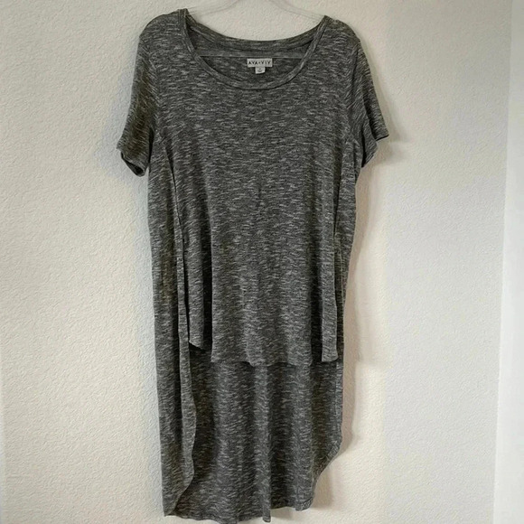 Ava & Viv | Heathered Grey High Low Top | Sz 1X - Picture 1 of 6